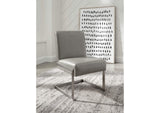 3N2563 Coral Synthetic Leather Upholstered Dining Chair (Set of 2)