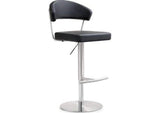 TOV-K3627 Cosmo Black Performance Vegan Leather and Stainless Steel Barstool