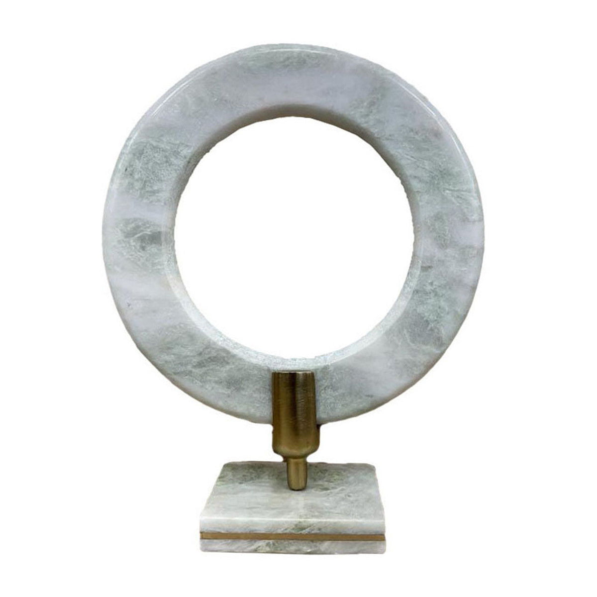 14" Salina Marble Ring Statuary - White
