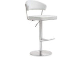 TOV-K3628 Cosmo White Performance Vegan Leather and Stainless Steel Barstool