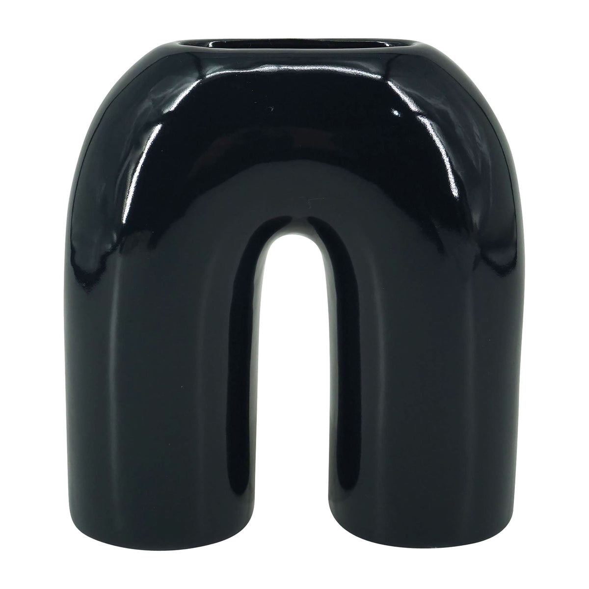 Ceramic 8" Horseshoe Vase - Navy Blue