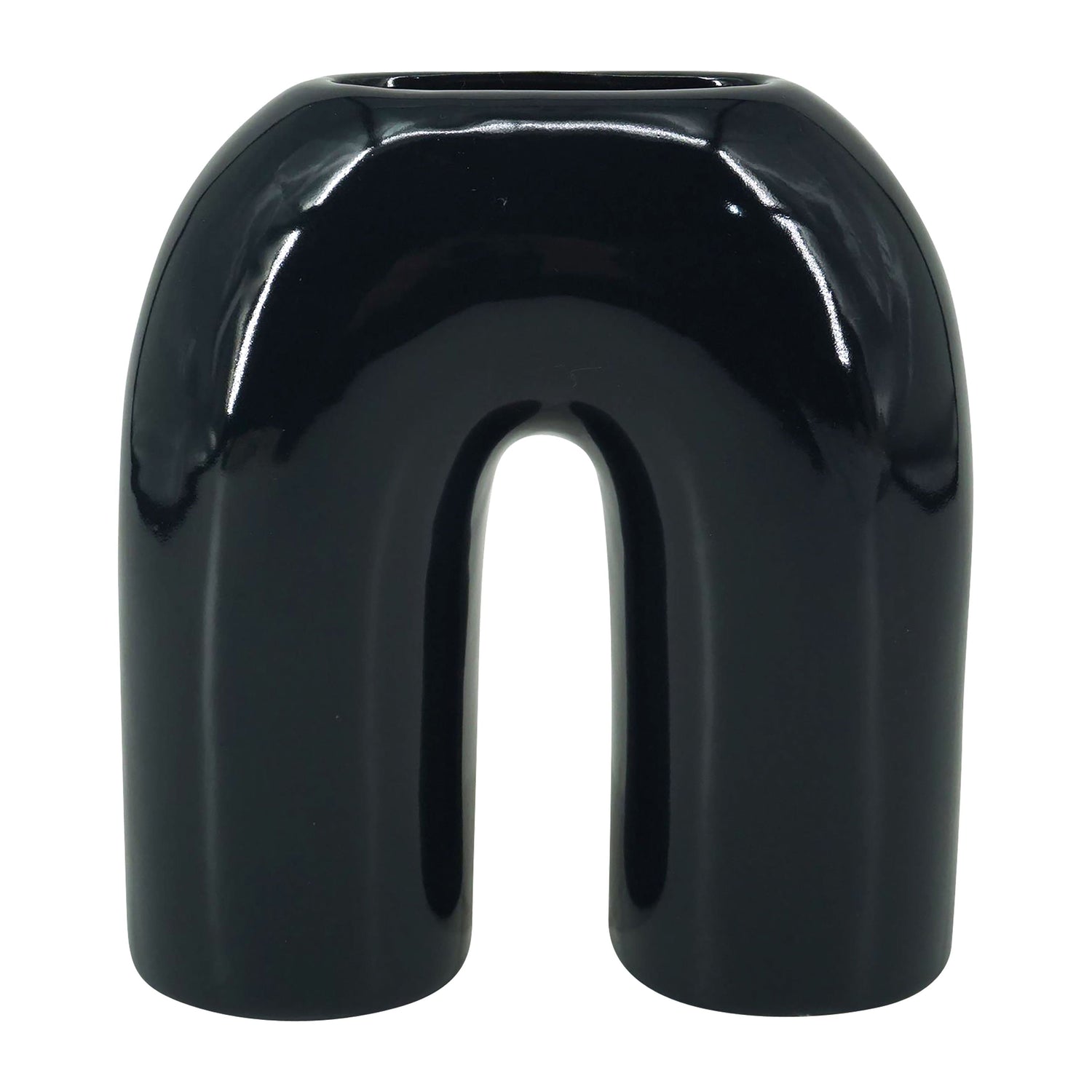 Ceramic 8" Horseshoe Vase - Navy Blue
