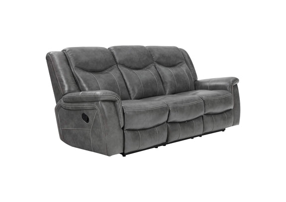 650354 Conrad Upholstered Padded Arm Motion Sofa Grey