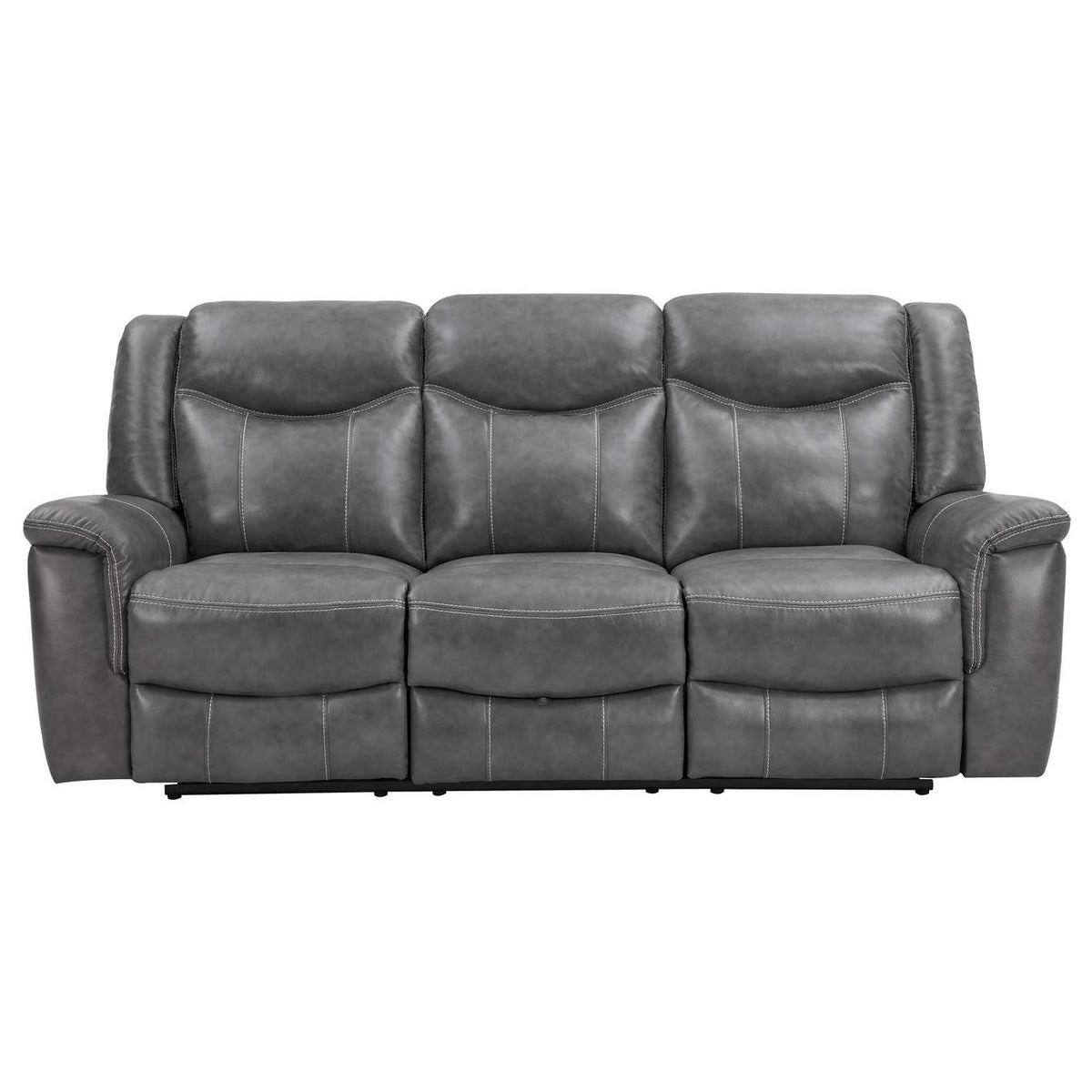 650354 Conrad Upholstered Padded Arm Motion Sofa Grey