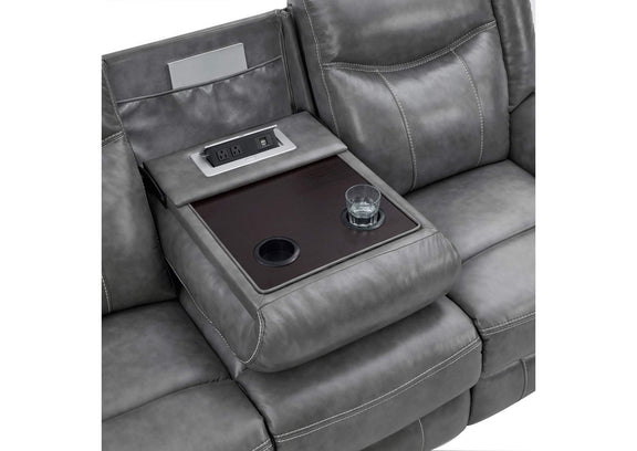650354 Conrad Upholstered Padded Arm Motion Sofa Grey