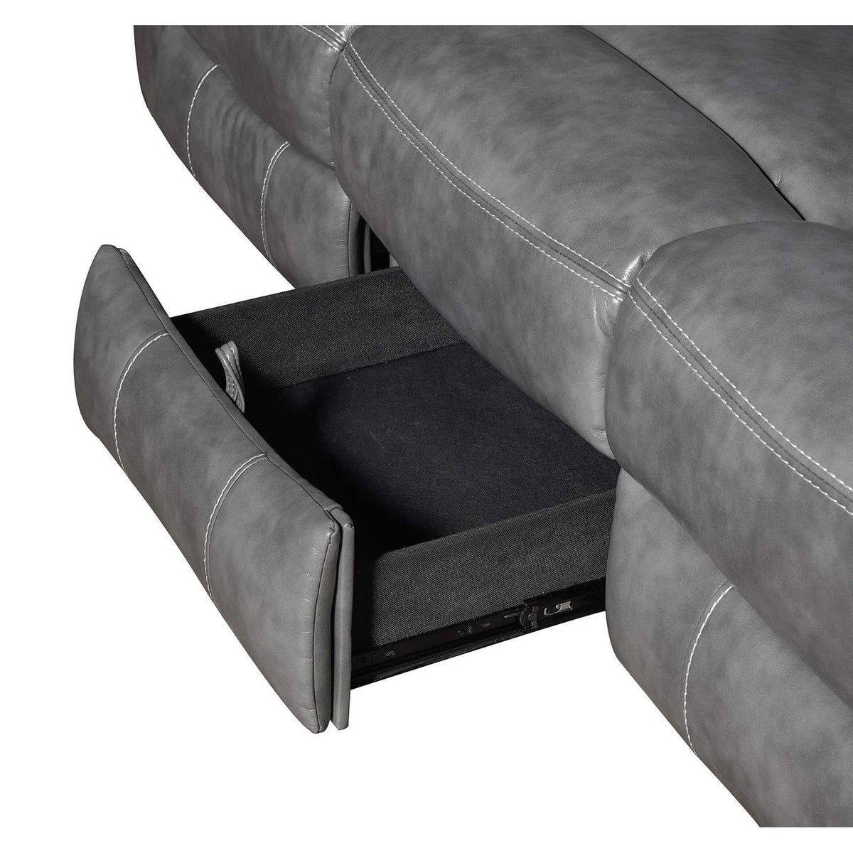 650354 Conrad Upholstered Padded Arm Motion Sofa Grey
