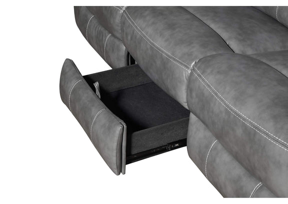650354 Conrad Upholstered Padded Arm Motion Sofa Grey