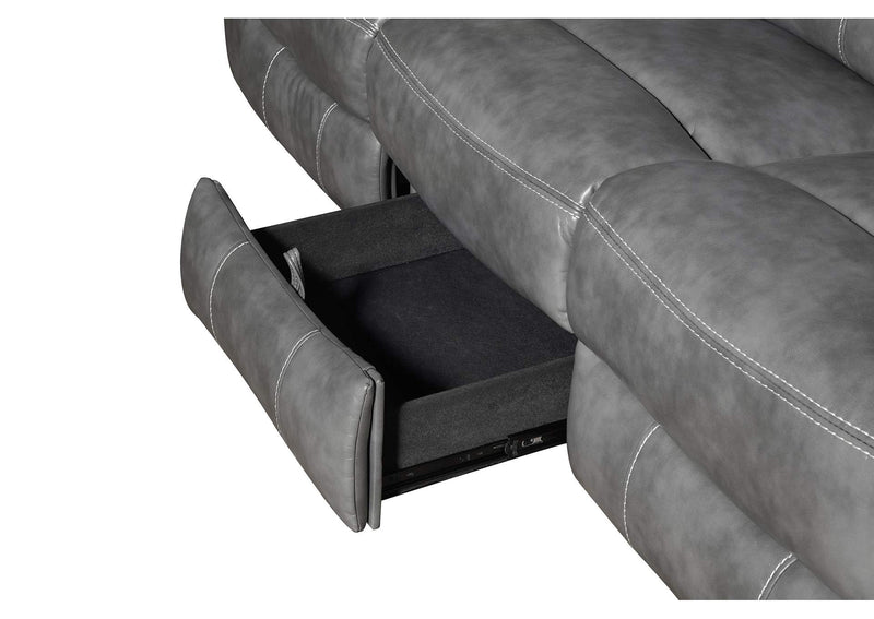 650354 Conrad Upholstered Padded Arm Motion Sofa Grey