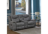 650355 Conrad Upholstered Padded Arm Glider Loveseat Grey
