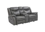 650355 Conrad Upholstered Padded Arm Glider Loveseat Grey