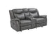 650355 Conrad Upholstered Padded Arm Glider Loveseat Grey