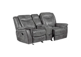 650355 Conrad Upholstered Padded Arm Glider Loveseat Grey