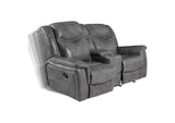 650355 Conrad Upholstered Padded Arm Glider Loveseat Grey
