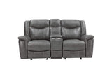 650355 Conrad Upholstered Padded Arm Glider Loveseat Grey