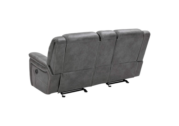 650355 Conrad Upholstered Padded Arm Glider Loveseat Grey