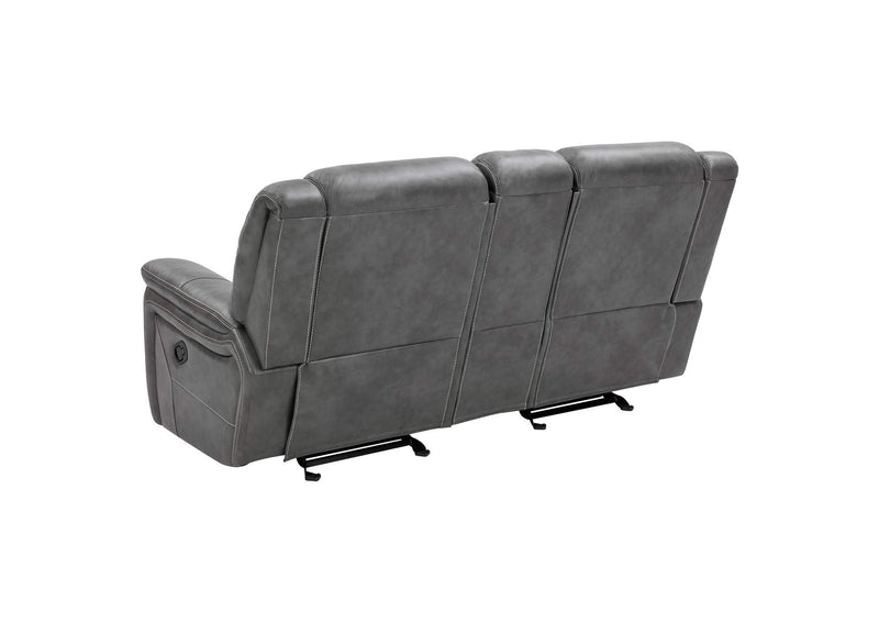 650355 Conrad Upholstered Padded Arm Glider Loveseat Grey