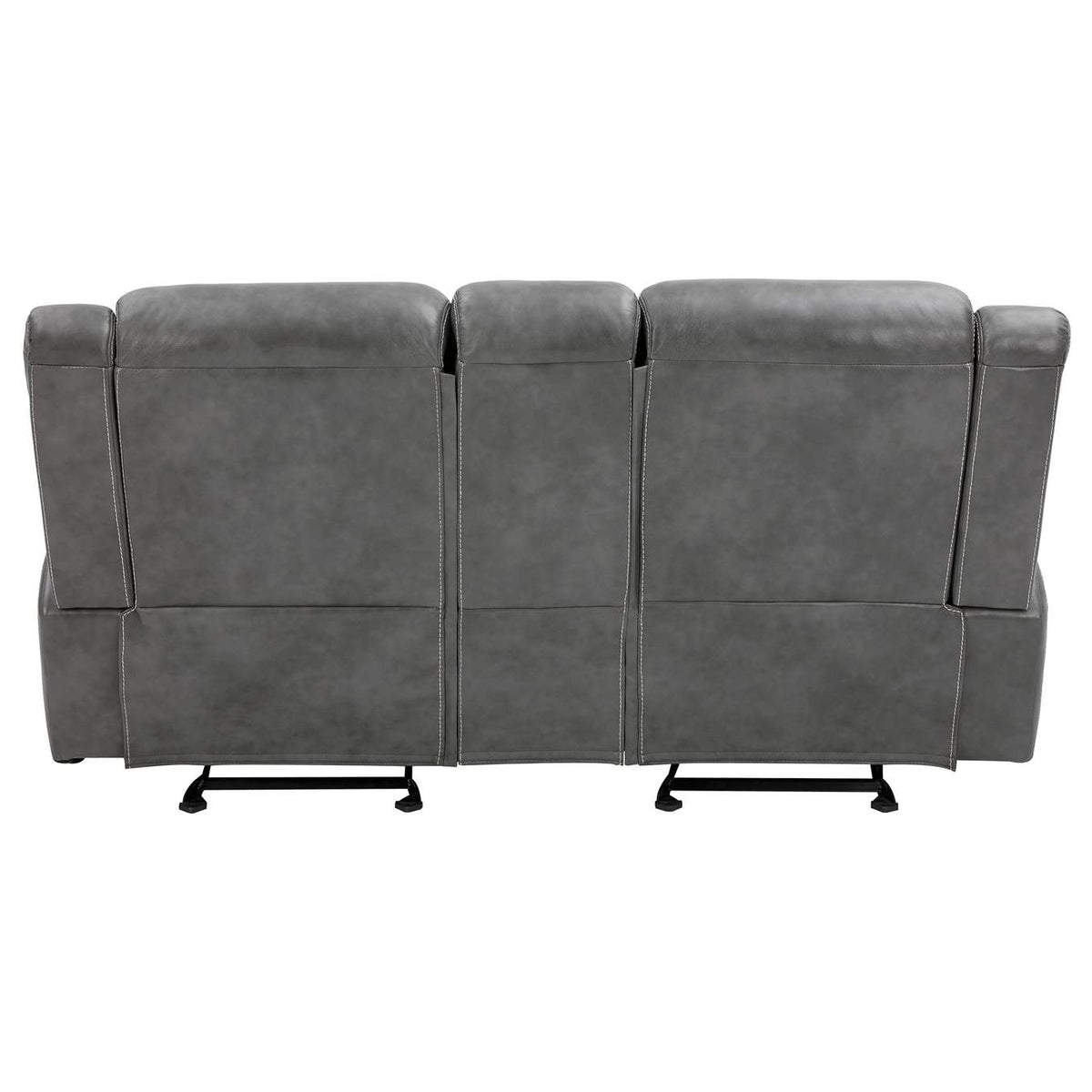 650355 Conrad Upholstered Padded Arm Glider Loveseat Grey