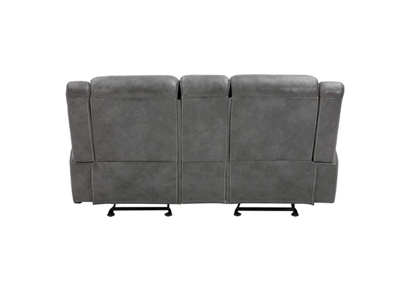 650355 Conrad Upholstered Padded Arm Glider Loveseat Grey