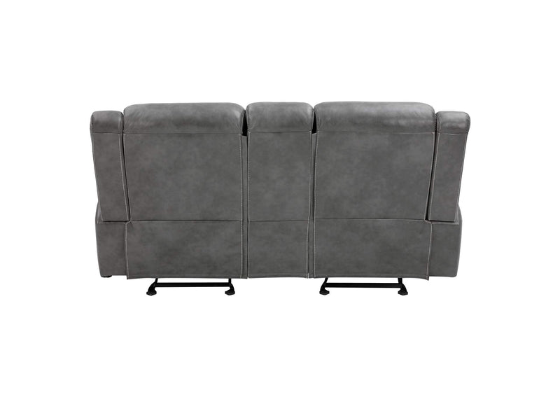 650355 Conrad Upholstered Padded Arm Glider Loveseat Grey