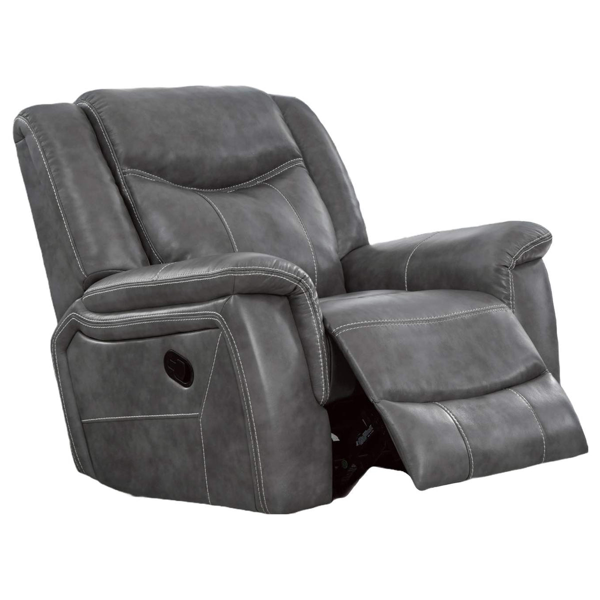 650356 Conrad Upholstered Padded Arm Glider Recliner Grey