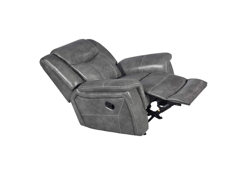 650356 Conrad Upholstered Padded Arm Glider Recliner Grey