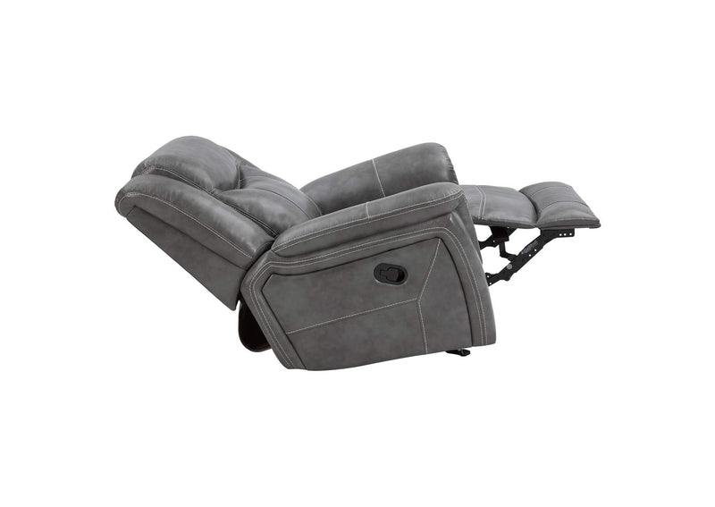 650356 Conrad Upholstered Padded Arm Glider Recliner Grey