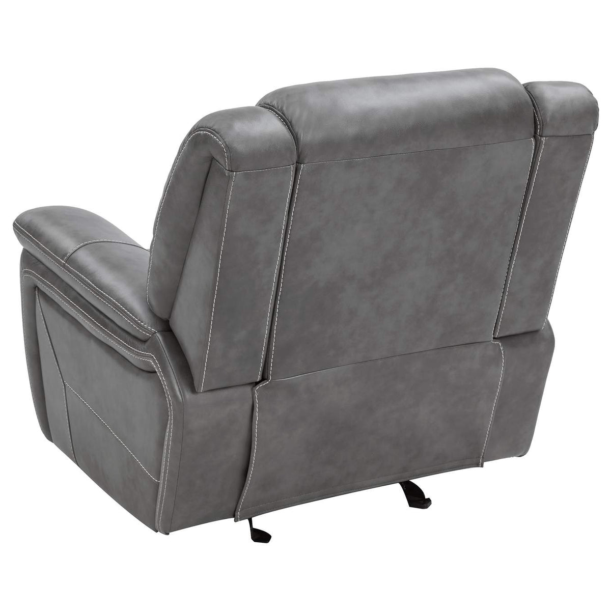 650356 Conrad Upholstered Padded Arm Glider Recliner Grey
