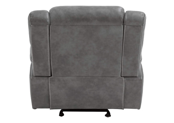 650356 Conrad Upholstered Padded Arm Glider Recliner Grey