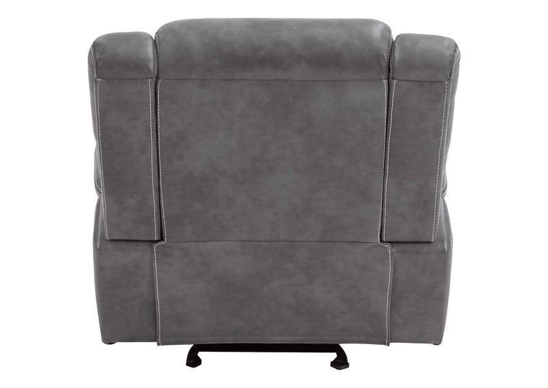 650356 Conrad Upholstered Padded Arm Glider Recliner Grey