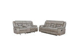 651351-S2 Greer 2-piece Upholstered Reclining Sofa Set Taupe