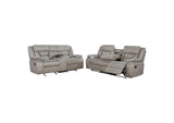 651351-S2 Greer 2-piece Upholstered Reclining Sofa Set Taupe