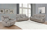 Greer 3-piece Upholstered Reclining Sofa Set Taupe