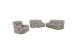 651351-S3 Greer 3-piece Upholstered Reclining Sofa Set Taupe