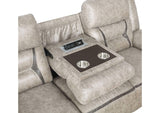 651351 Greer Upholstered Motion Reclining Sofa Taupe