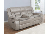 651352 Greer Upholstered Motion Reclining Loveseat Taupe