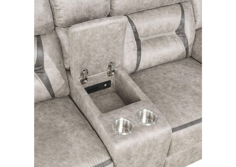 651352 Greer Upholstered Motion Reclining Loveseat Taupe