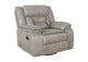 651353 Greer Upholstered Swivel Glider Recliner Chair Taupe