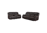 651354-S2 Greer 2-piece Upholstered Reclining Sofa Set Brown