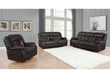 Greer 3-piece Upholstered Reclining Sofa Set Brown