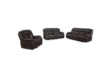 651354-S3 Greer 3-piece Upholstered Reclining Sofa Set Brown