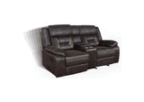 651354-S3 Greer 3-piece Upholstered Reclining Sofa Set Brown