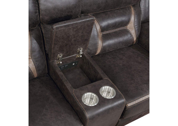 651355 Greer Upholstered Motion Reclining Loveseat Brown