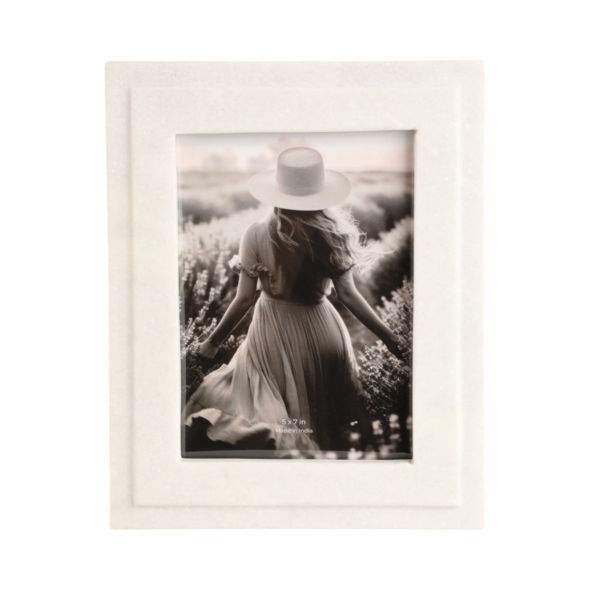 Marble Border Photo Frame 5X7" - White