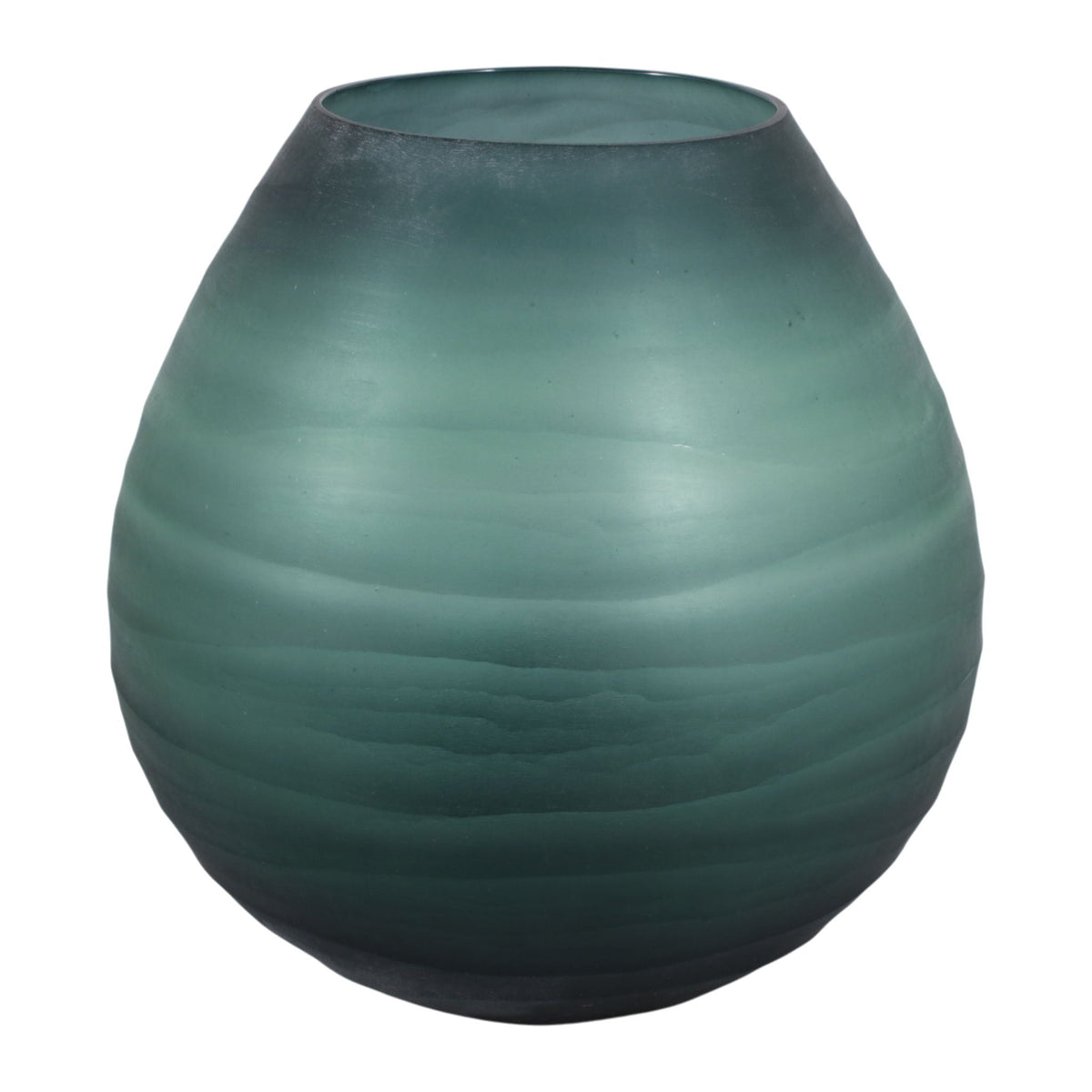 10" x 8" Etched Glass Vase - Blue