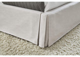CB96H71 Hera Upholstered Skirted Panel Bed In Oatmeal
