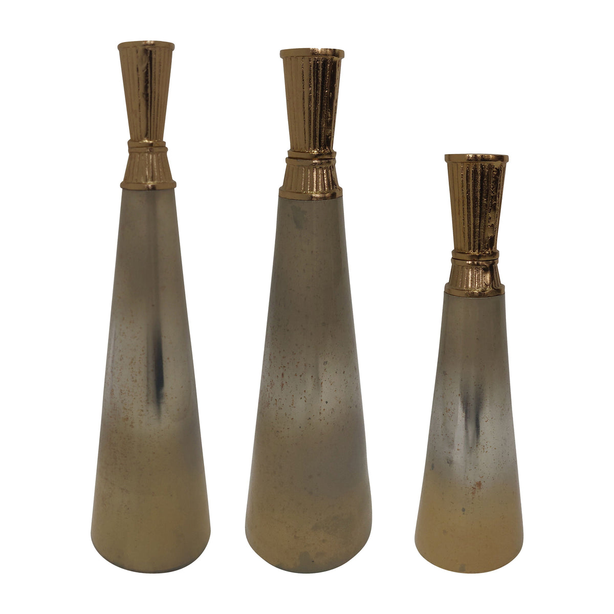 13" / 16" / 20" Tanet Metallic Bottles (Set of 3) - Gold