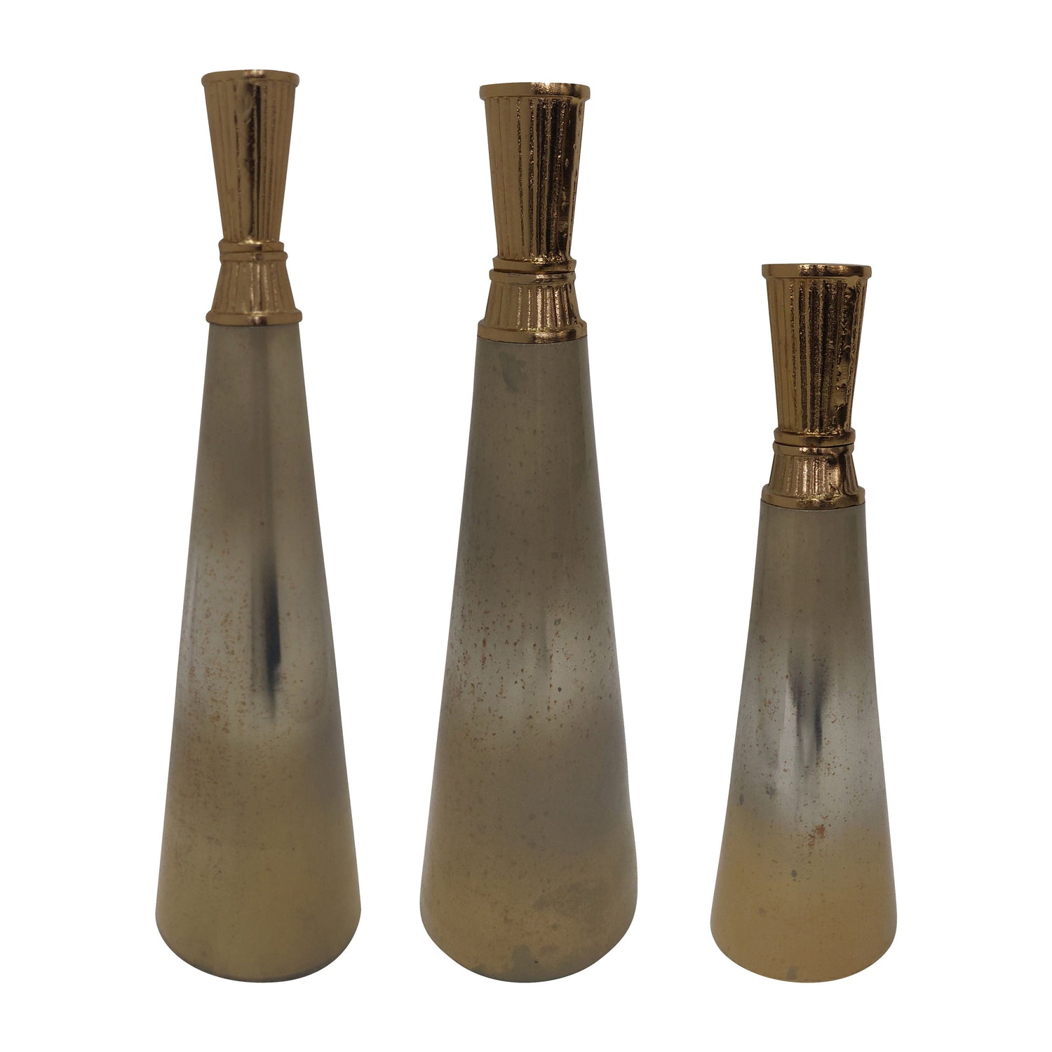 13" / 16" / 20" Tanet Metallic Bottles (Set of 3) - Gold