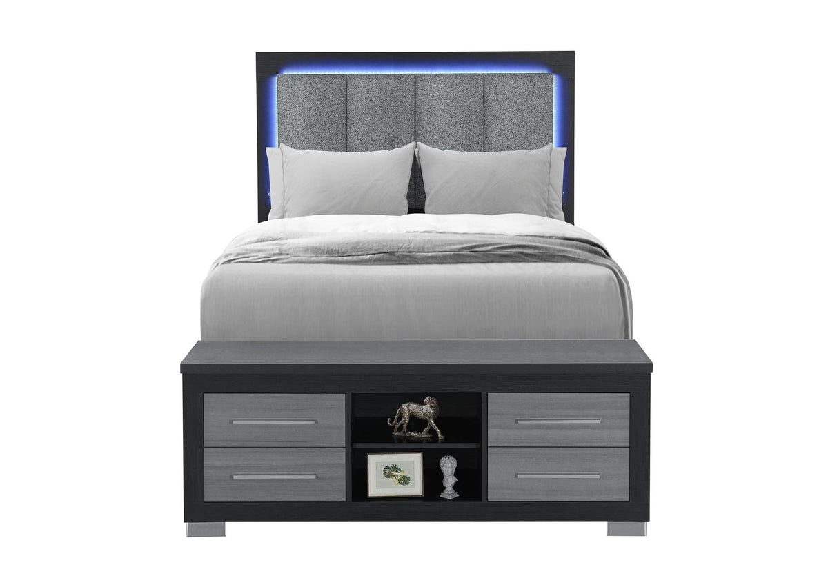 EMMA-BLACK_GREY-FB_W_LED_&_USB EMMA BLACK - GREY FULL BED WITH LED AND USB