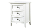 4NA481 Paragon Three Drawer Nightstand In White