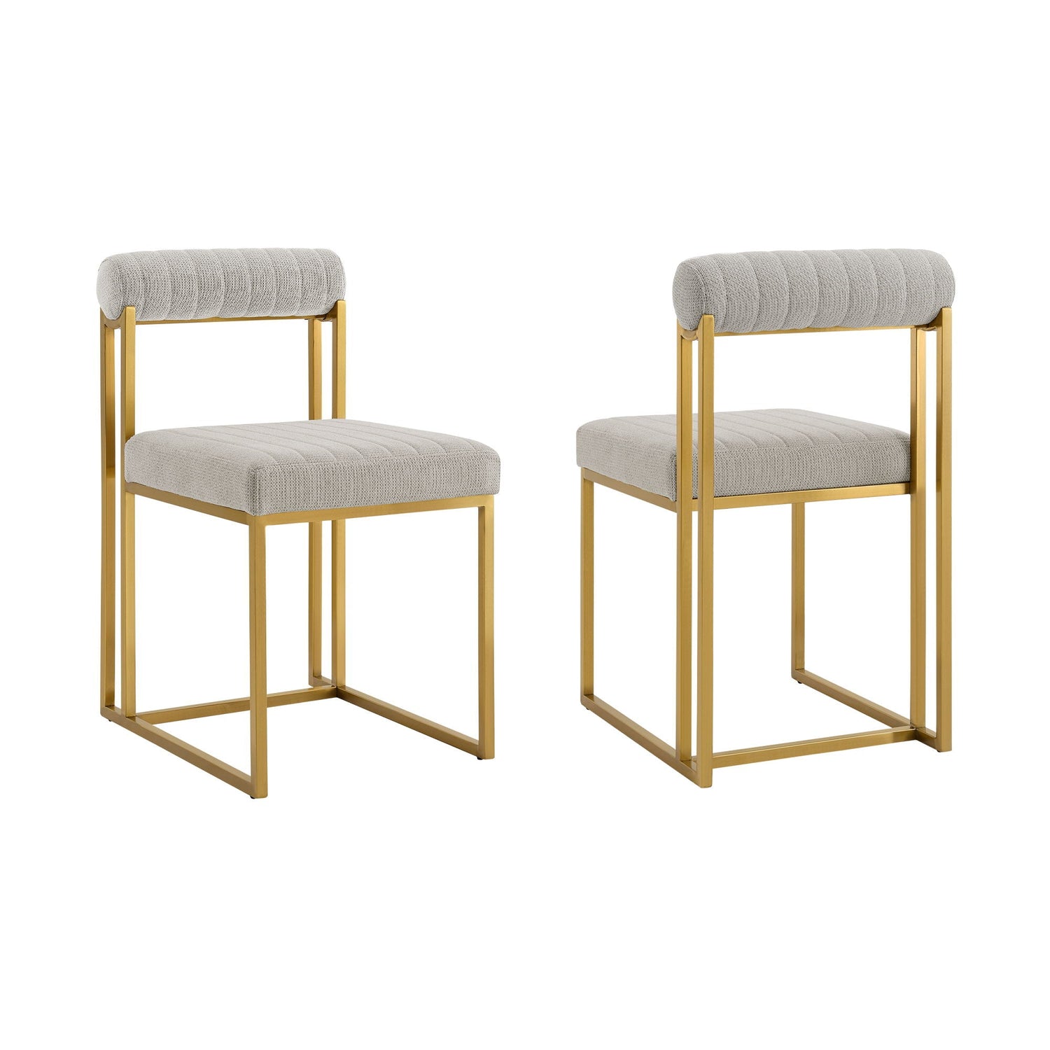 Anastasia - Dining Chair (Set of 2) - Brushed Gold / Taupe